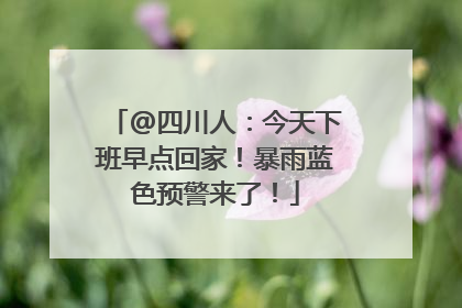 @四川人：今天下班早点回家！暴雨蓝色预警来了！